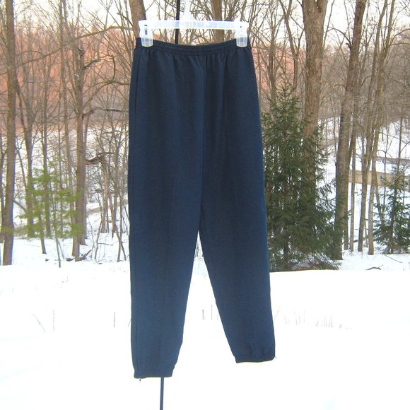 Navy Lined Wind Winter Zipper Ankle Outdoor Hiking Pants with Pockets M/L - Picture 1 of 4